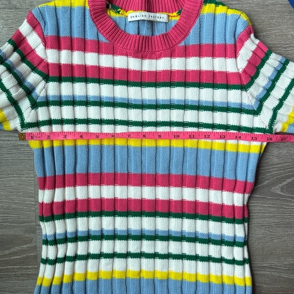 English Factory Short Sleeve Striped Sweater Dress - Picture 10 of 12